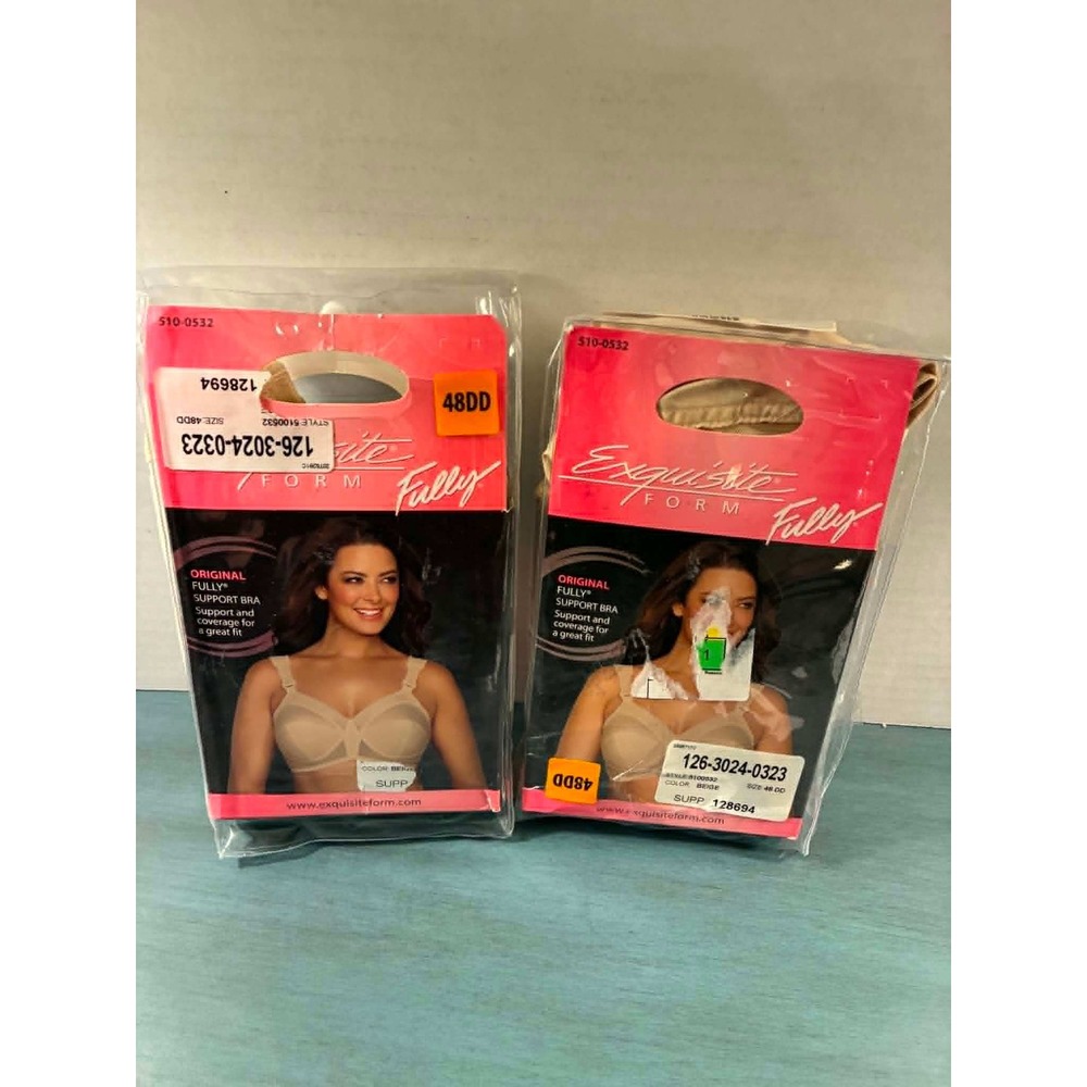 Exquisite Form Fully Original Support Bra 2 Pack Beige 48DD Style 5100532 New